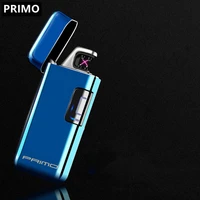 primo electric metal windproof usb lighter outdoor pulse plasma flameless touch sensing portable carry lighter mens gift