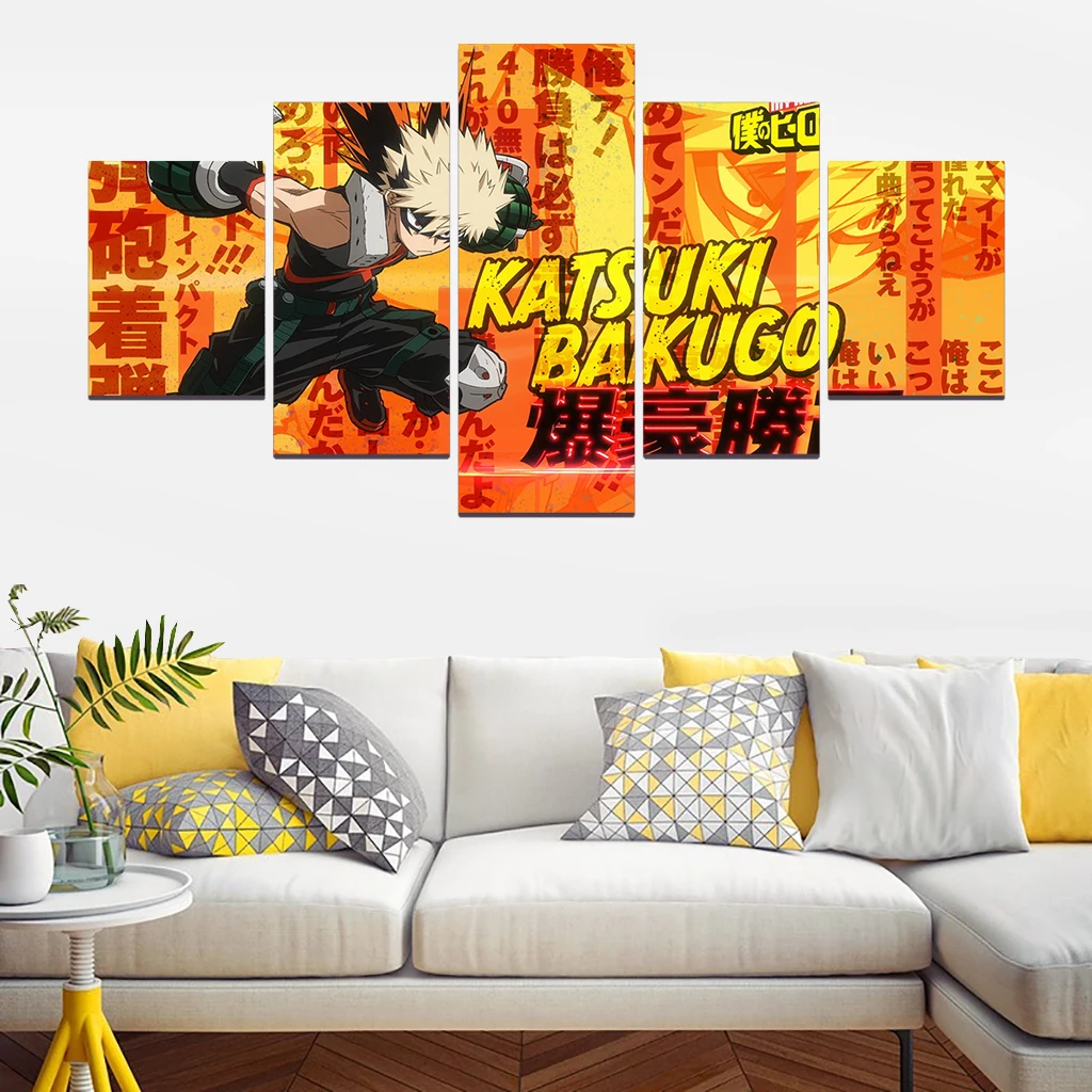 

5 шт., Картина на холсте «Моя геройская Академия»