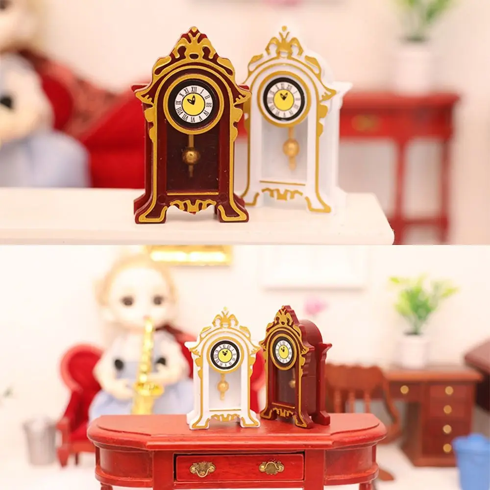 

27*13*47mm Accessories Kitchen Living Room 1:12 Scale Doll Clocks Resin Cassical Bell Mini Home Decoration Alarm Clock