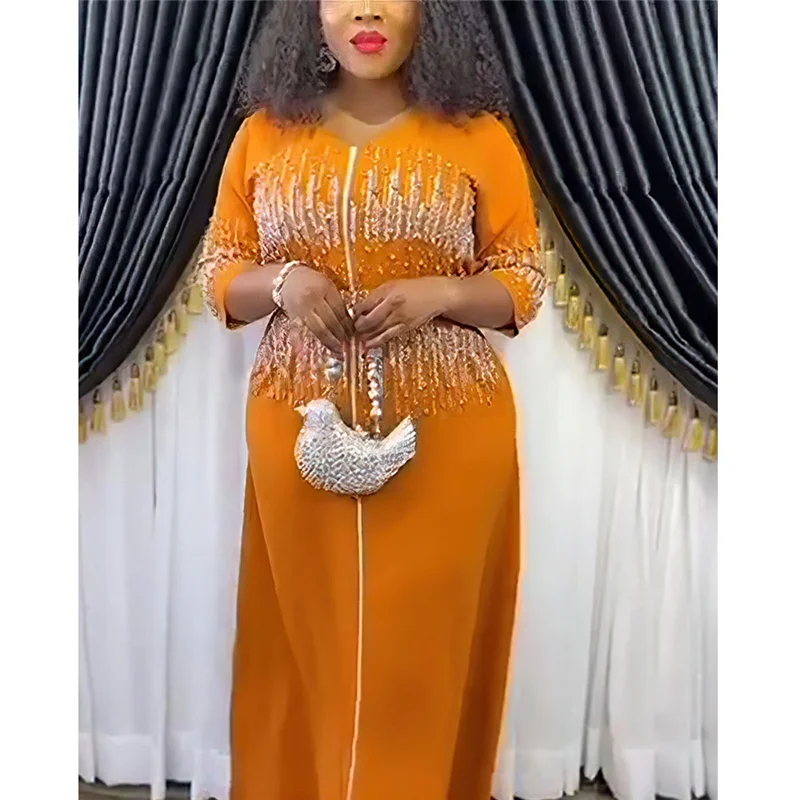 

Африканские свадебные платья для женщин, большие размеры, Турция, бриллианты, украшенные бисером, вечернее длинное платье макси, марокканская мусульманская африканская одежда