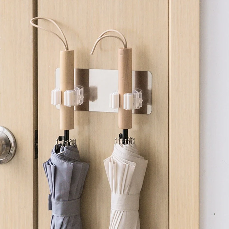 

Strong Hooks Adhesive Multi-Purpose Hooks Wall Mounted Mop Organizer Holder Brush Broom Hanger Hook Kitchen Bathroom