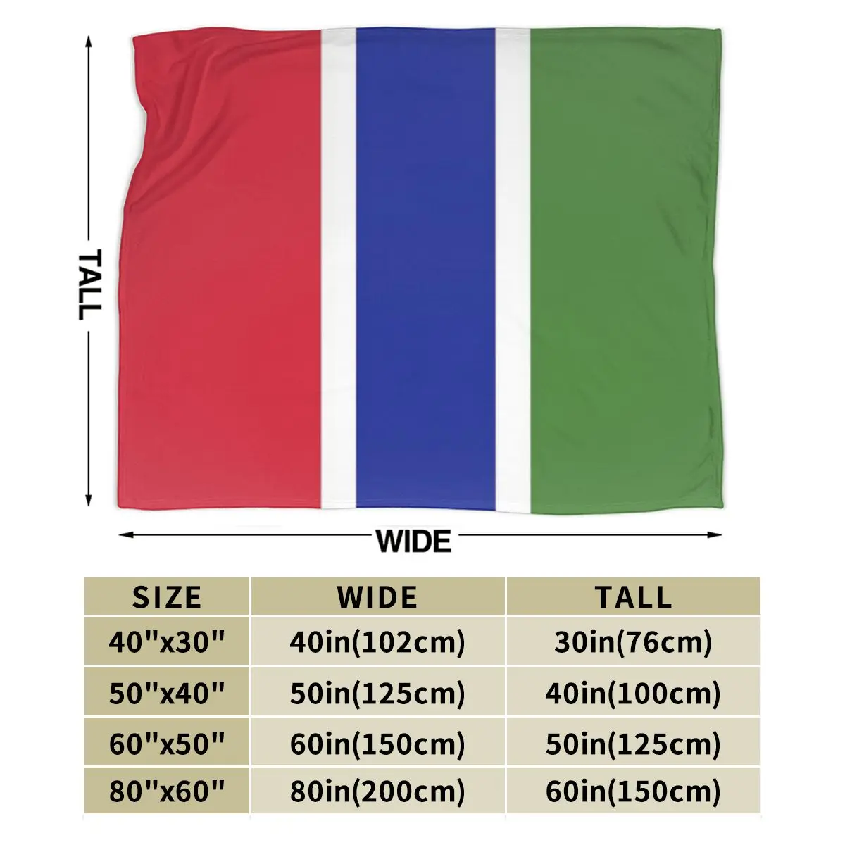 Мягкое Флисовое одеяло с изображением флага Гамбии
