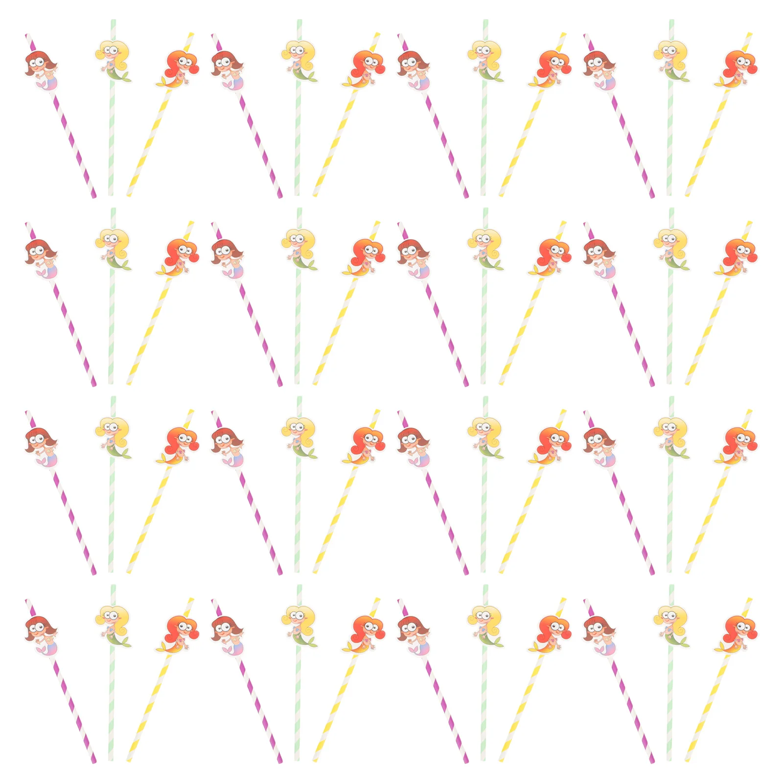 

60Pcs Disposable Portable Mermaid Straws Beverage Straws Theme Party Straws for Hotel Children Home Party
