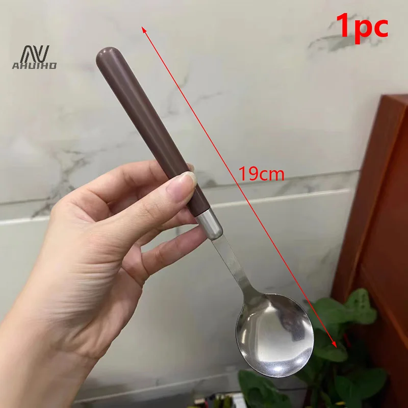 1 шт. винтажные столовые приборы с ручкой из нержавеющей стали 304 плоская