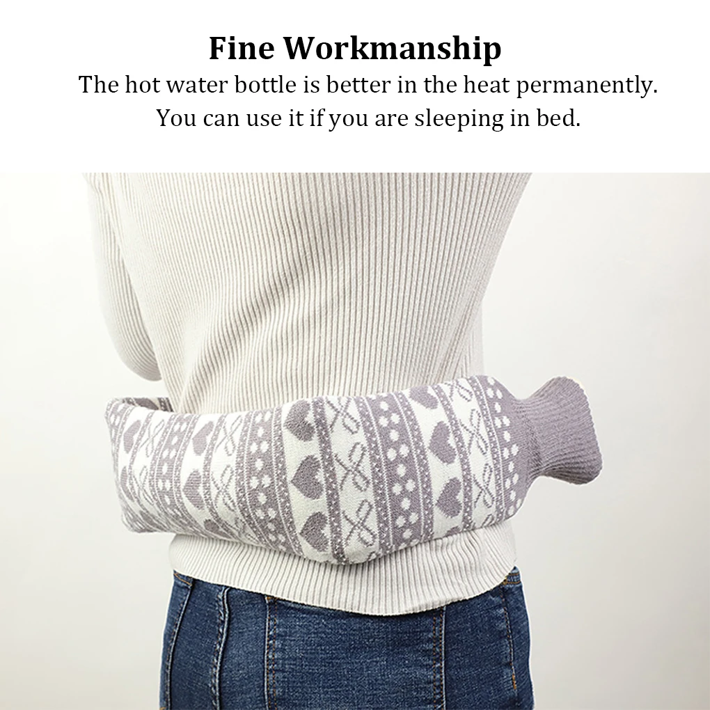 

Бутылка для горячей воды с вязаным рукавом, длинные Детские и взрослые рождественские домашние грелки для рук, Сумка с резиновым наполнител...