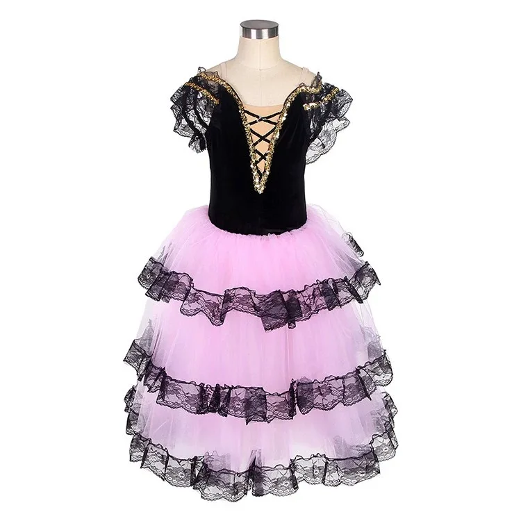 Романтичная балетная юбка-пачка для девочек и женщин Красное Длинное испанское