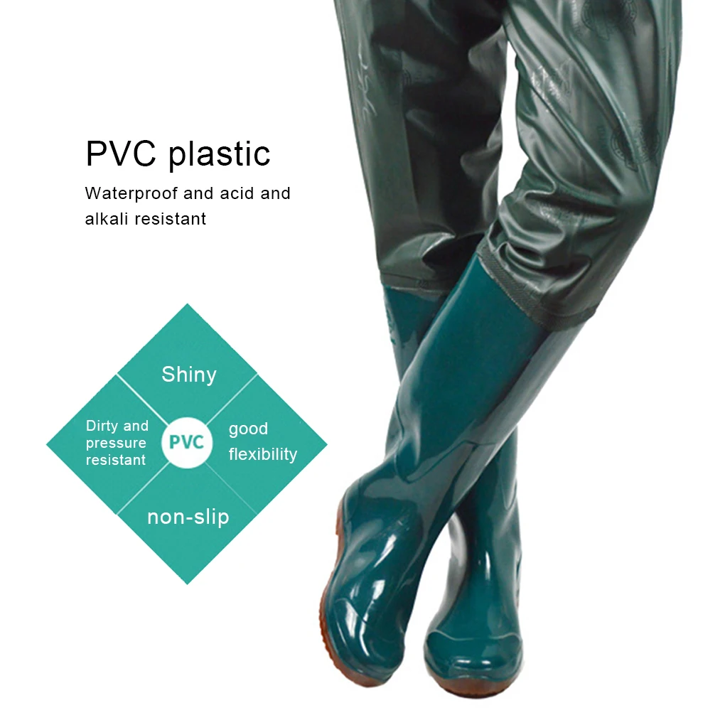 

Fishing Trousers Wear-resistant Waist Length Trouser Foldable Waterproof Shoe Wading Pant Breathable Overalls 39