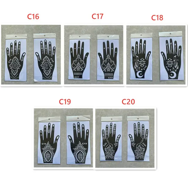 DIY Airbrush Face Paints Hollow Drawing India Henna Kit Temporary Decal Tattoo Stencils Body Art Template 6