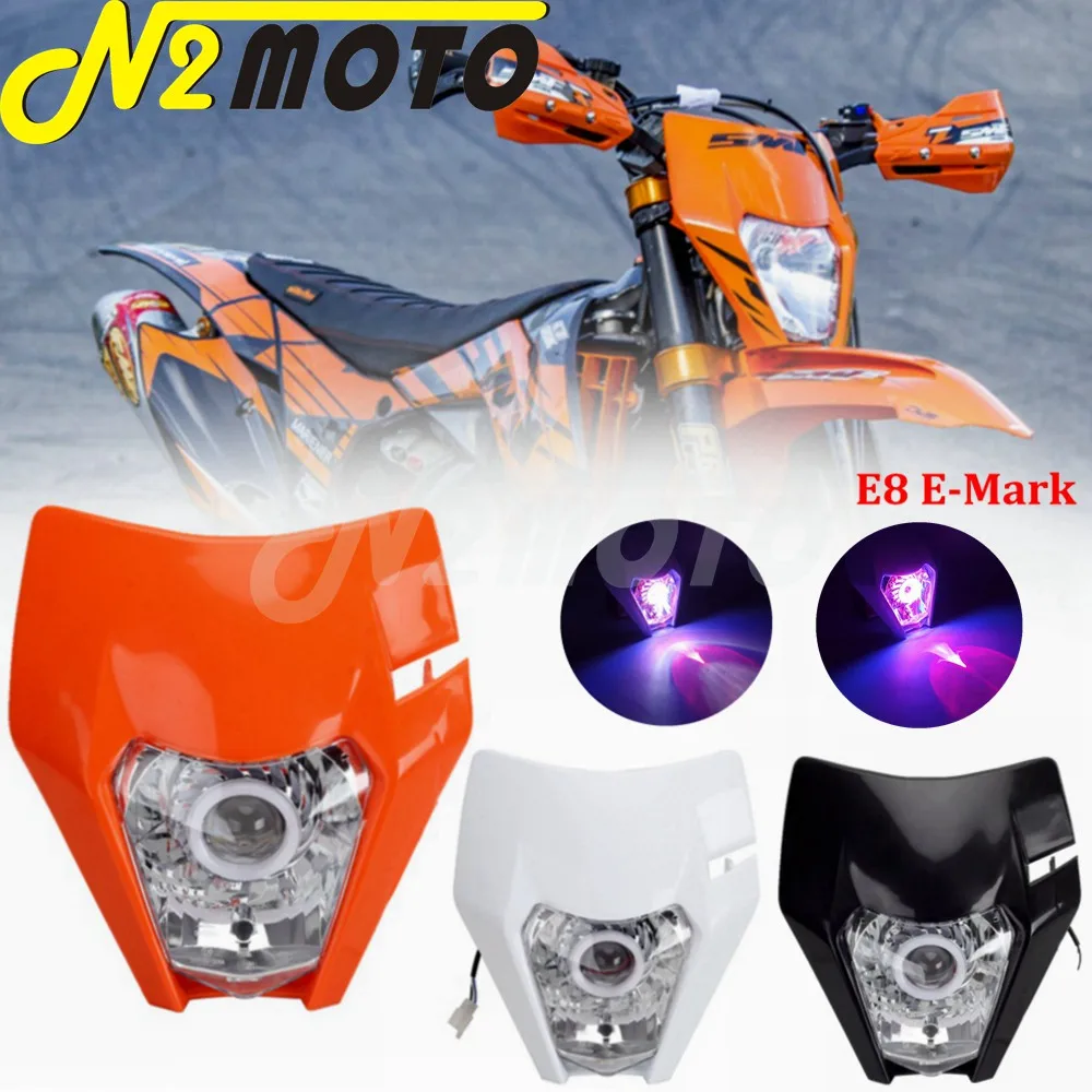 

Двойная Спортивная светодиодная фара E-Mark E8, фара с ближним/дальним светом, обтекатель для фар EXC EXC-F 690 XC-F Enduro FE FC FX TE TC TX 14-2021, внедорожный вело...