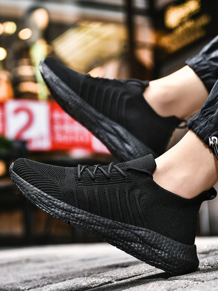 

BLWBYL Men sneakers shoes casual socks light breathable large size fashion sports woven summer mesh vulcanized shoes