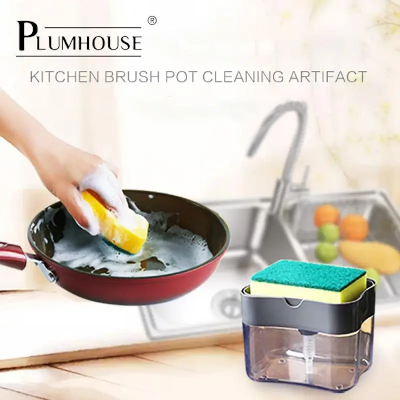 

Press Automatic Soap Dispenser Bottle For Liquid Soap Kitchen Sponge Soap Dispenser Kitchen Sponge Dispenser Manual Dispensers