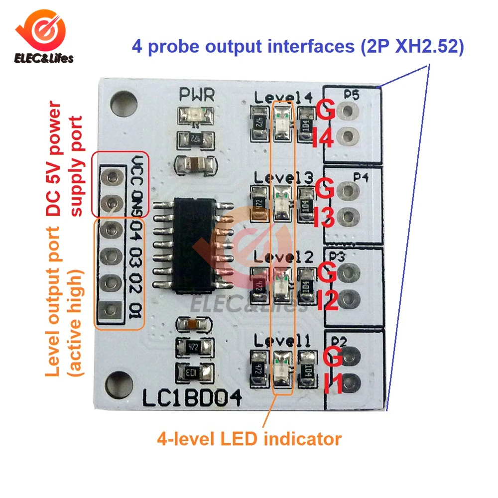 DC 5 В 7-12MA 4 цифровой индикатор уровня воды и жидкости плата контроллера сенсорный