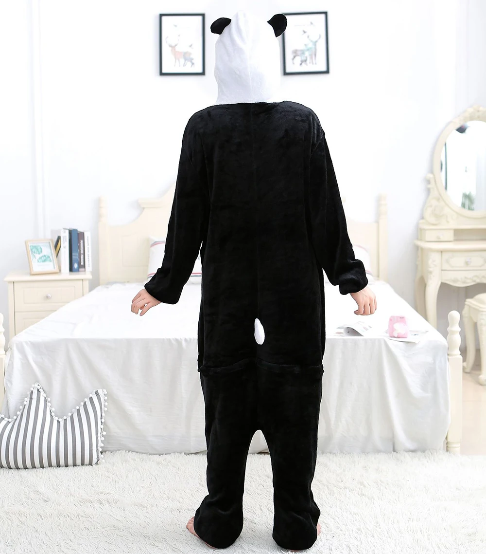Panda Pajamas Sets Women Animal Sleepwear Suits Winter Warm Soft One Piece Pyjama Anime Onesies Couple Cosplay Costume Pijama