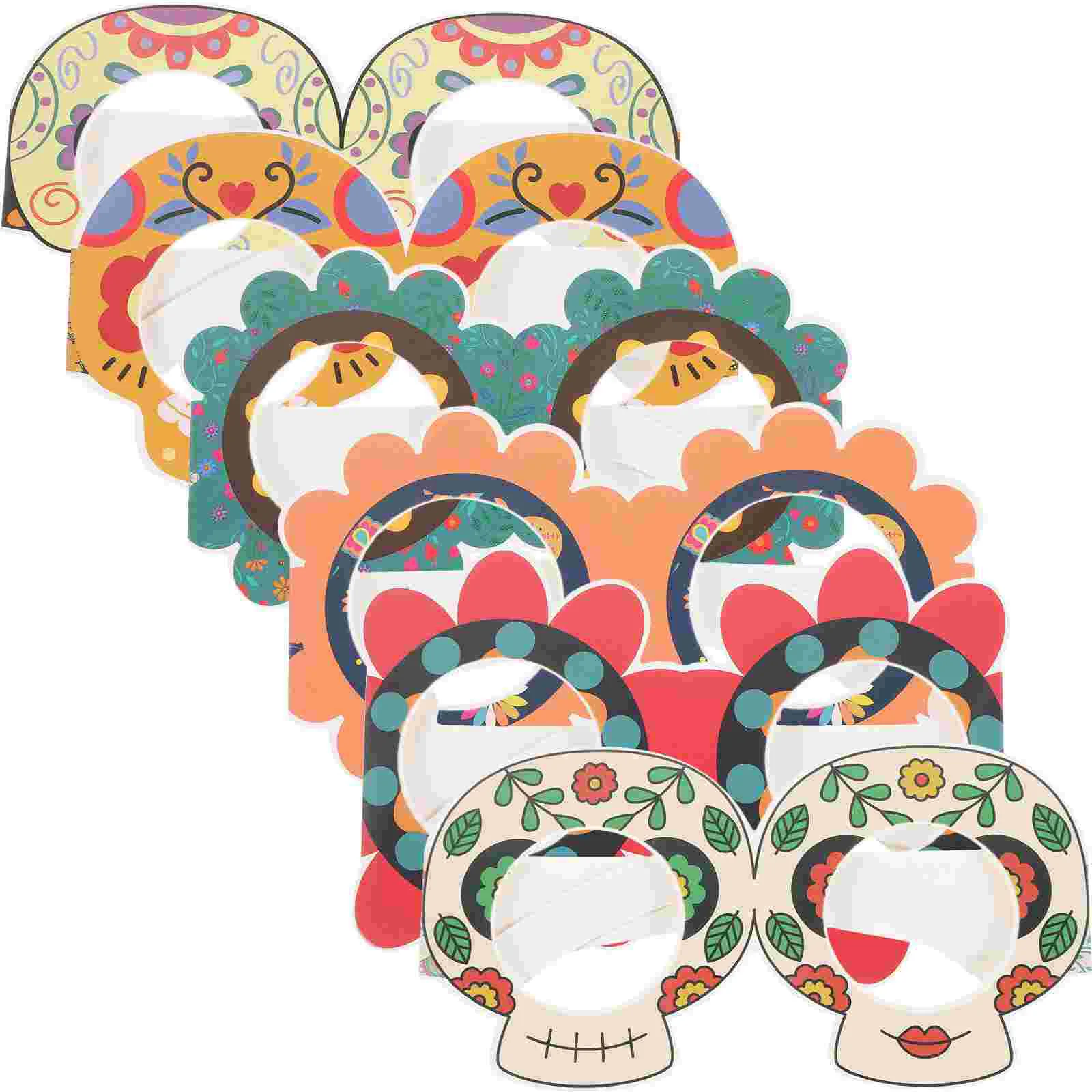 

6 Pcs Party Favors Gifts Day The Dead Photo Booth Props Eyewear Eyeglasses Decor Paper