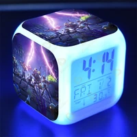 fortnite 7 colors led change digital glowing alarm clock night light for bedroom child high quality for kids birthday gifts