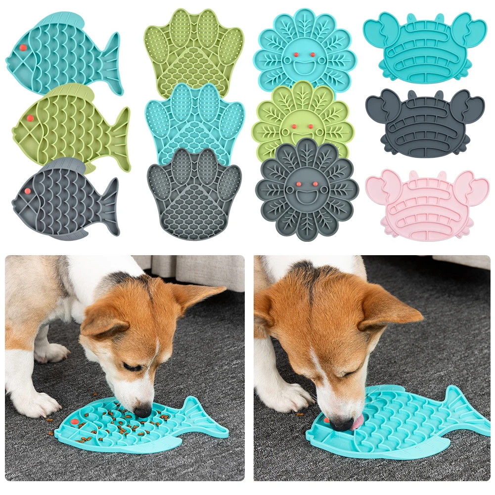 

Силиконовый коврик для собачьего лизания, дозирующие коврики для собак, пластина для дрессировки медленного питания для домашних животных,...