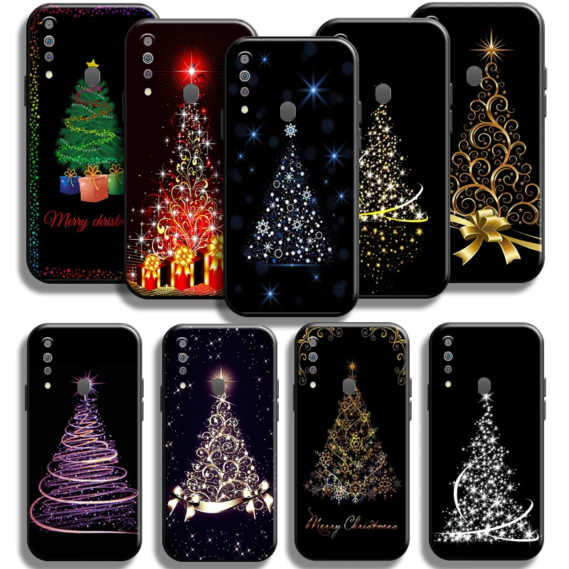 

Merry Christmas Tree Deer For Samsung Galaxy M30 M30S Phone Case Liquid Silicon TPU Shockproof Cover Back Shell Soft