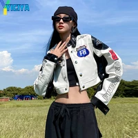 yiciya bomber woman varsity jacket american racing long sleeve jackets hip hop black vintage womens winter coats bombers female
