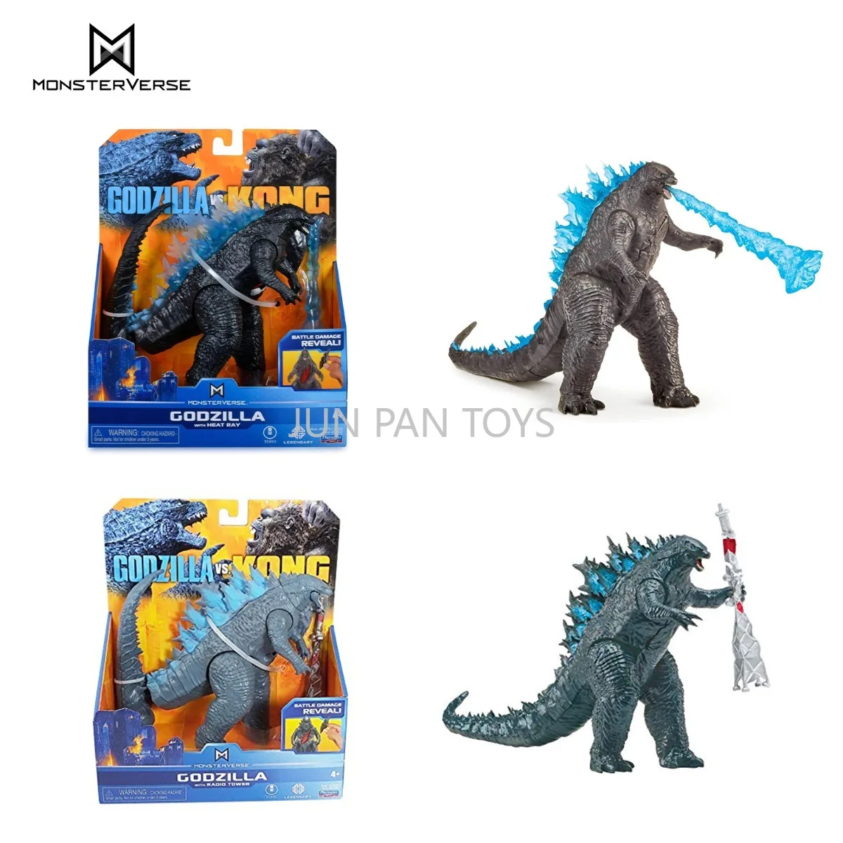 Фото Оригинальная фигурка Monsterverse Godzilla Vs Kong Godzilla с радиобашенью и тепловыми лучами, коллекционные игрушки для подарков на день рождения для мальчиков №1