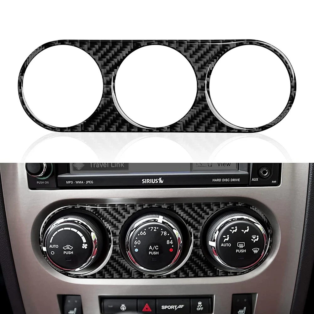 

Carbon Fiber Car Control Button Panel Trim Decals Sticker for Dodge Challenger 2008-2014 Interior Accessories