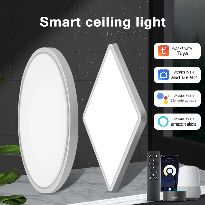 

Led Ceiling Light Modern Tuya RGB APP Voice Control Alexa Google Round/Square Ultrathin Ceiling Lamp Light Home Decor Fixture