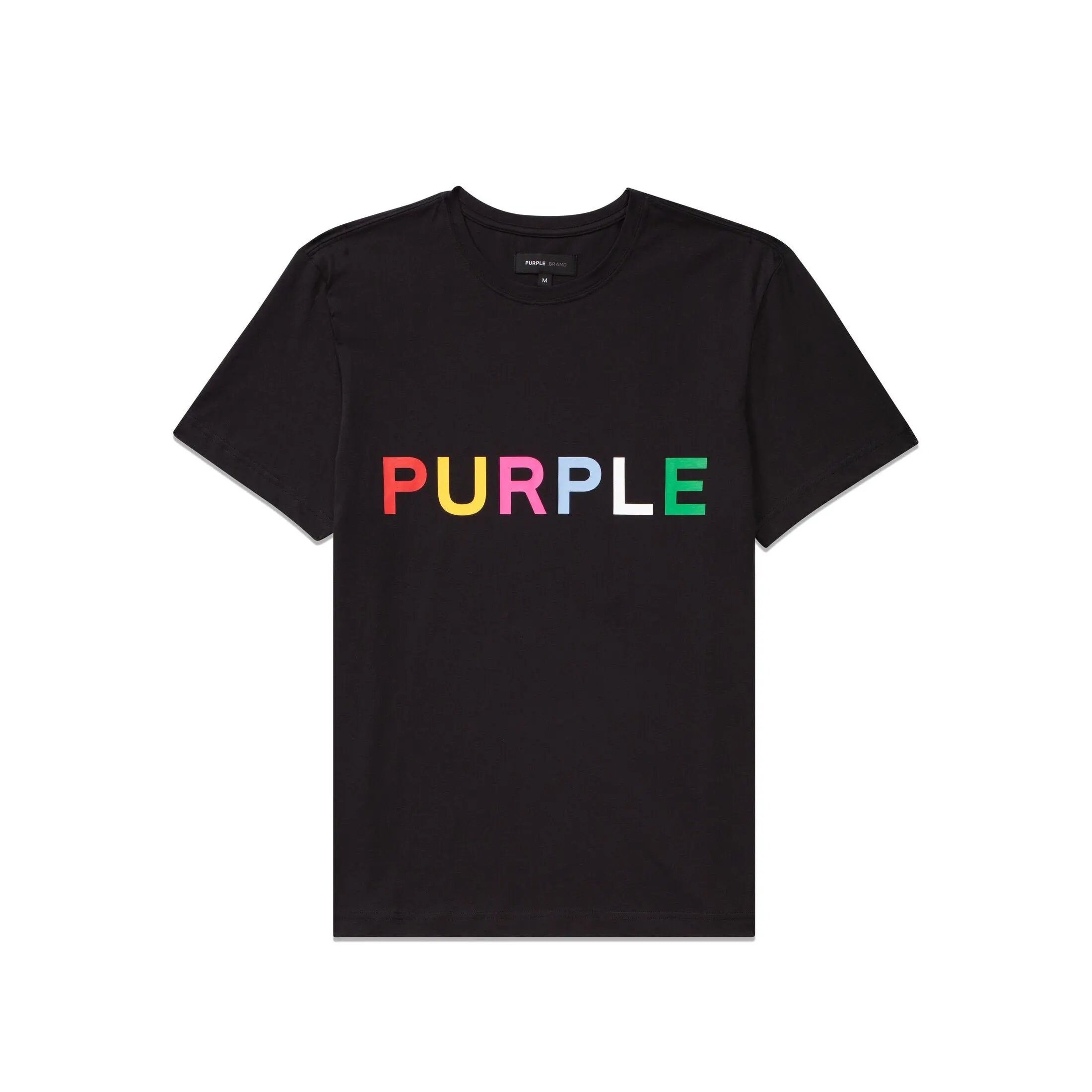 

Purple Tee Brand Crew Neck Regular Fit 100% Cotton Colours Wordmark Black Beauty T-Shirt