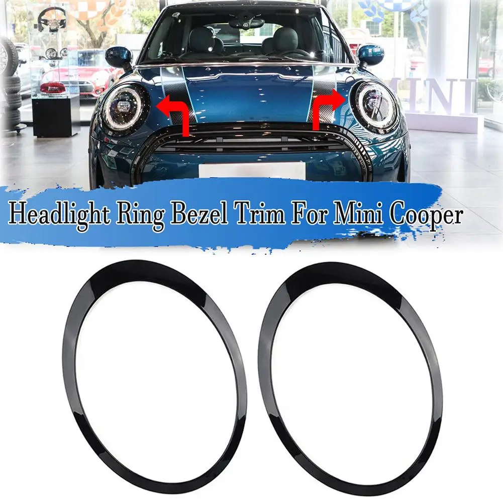 

1 Pair Headlight Trim Electroplated Ring Left Right Fog Light Bezel Trim Strip Compatible for BMW Mini Cooper miniR55 2007-2015