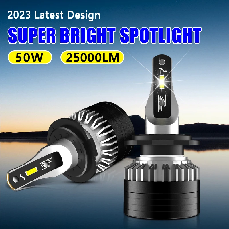 Carsnake H4 H1 H7 Faray Лампы для фар автомобилей 50 Вт 3570 лм 6000CSP H8 H11 Противотуманные фары 12