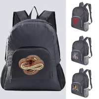 backpacks women portable foldable travel daypack cobra print sports backpack men outdoor ultralight hiking mountaineering pack