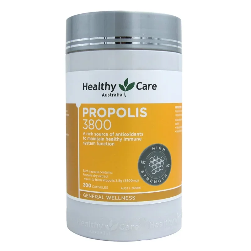 

Healthy Care Propolis 3800 mg A Rich Source of Antioxidants Maintain Healthy Immune System Functiom 200 Capsules