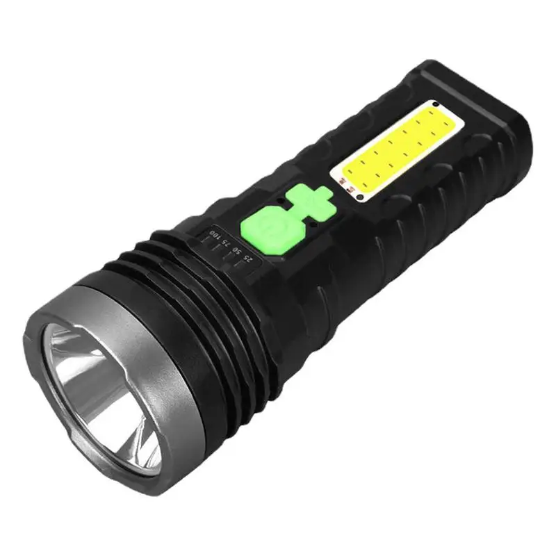 

LED Solar-powered and USB Charging Strong Light Flashlight COB Side Light Long-range Household Outdoor Camping Lighting Tools