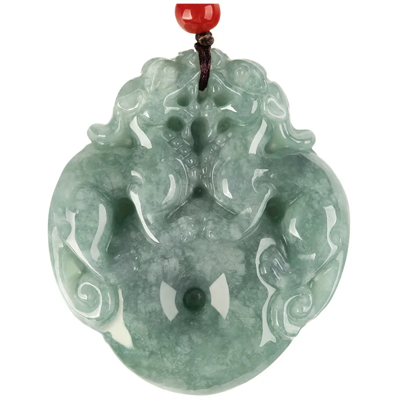 

Burmese Jade Pixiu Pendant Natural Green Gifts for Women Talismans Necklace Jadeite Choker Emerald Amulets Charms Real Jewelry