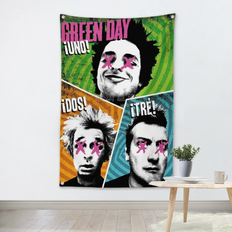 

GREENDAY Big size rock band Sign retro poster 56X36 inches HD Banners Flags cloth art Living room studio decor