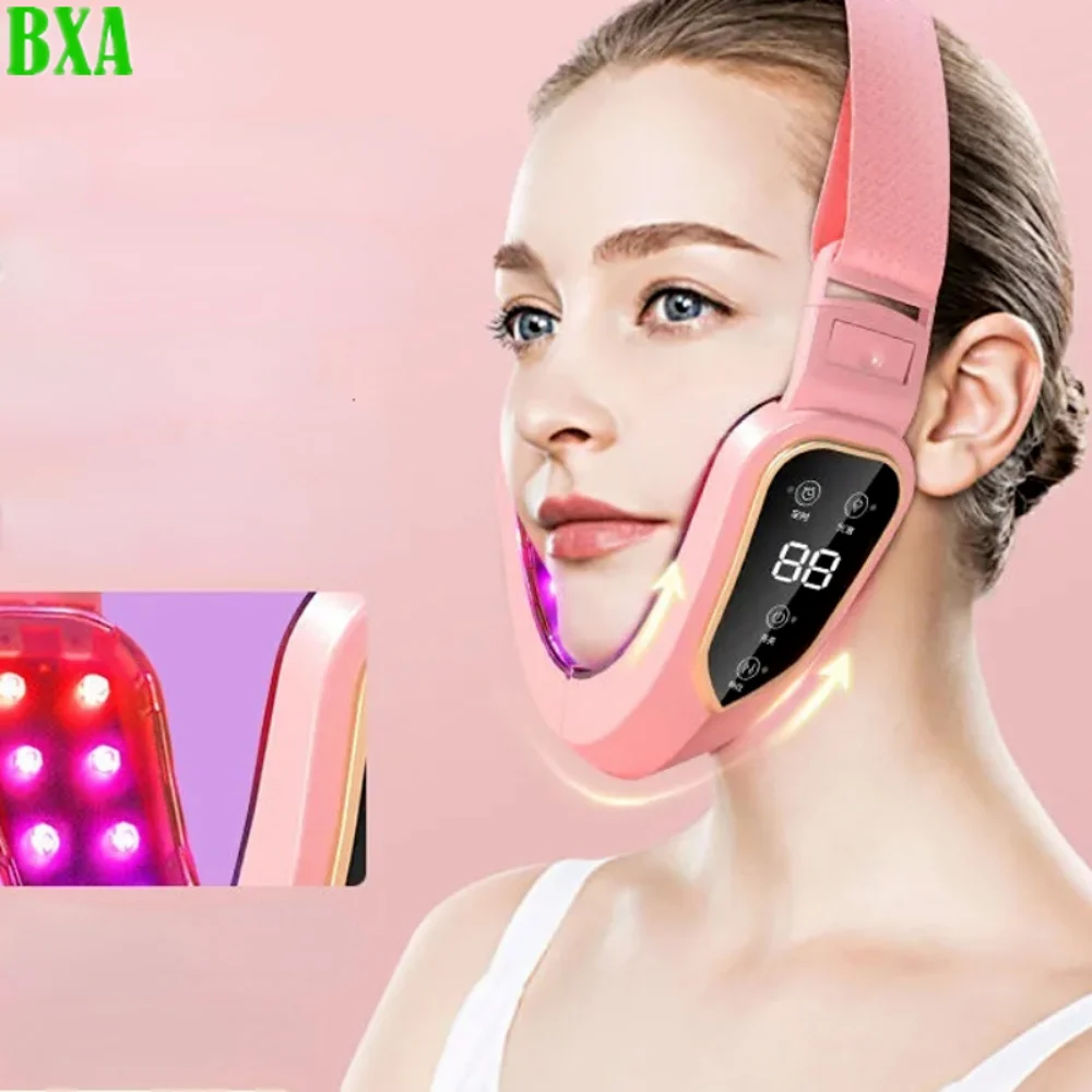 LED Photon Therapy Facial Slimming Vibration Massager Cheek Lift  Belt Machine New Double Chin V-shaped Facial Lifting Device