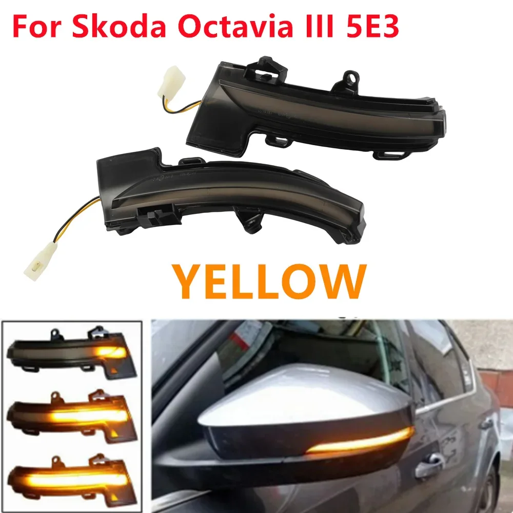 2 шт. динамические зеркальные поворотники для Skoda Octavia III 5E3 NL3 NR3 Combi 5E5 2012-2018