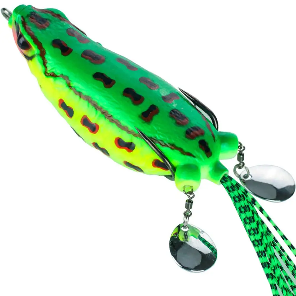 

Silicone Giant Frogs Simulation Bait Strengthen The Double Ring Double Sequins Colored Silk 9cm 25g Modified Fishing Lure