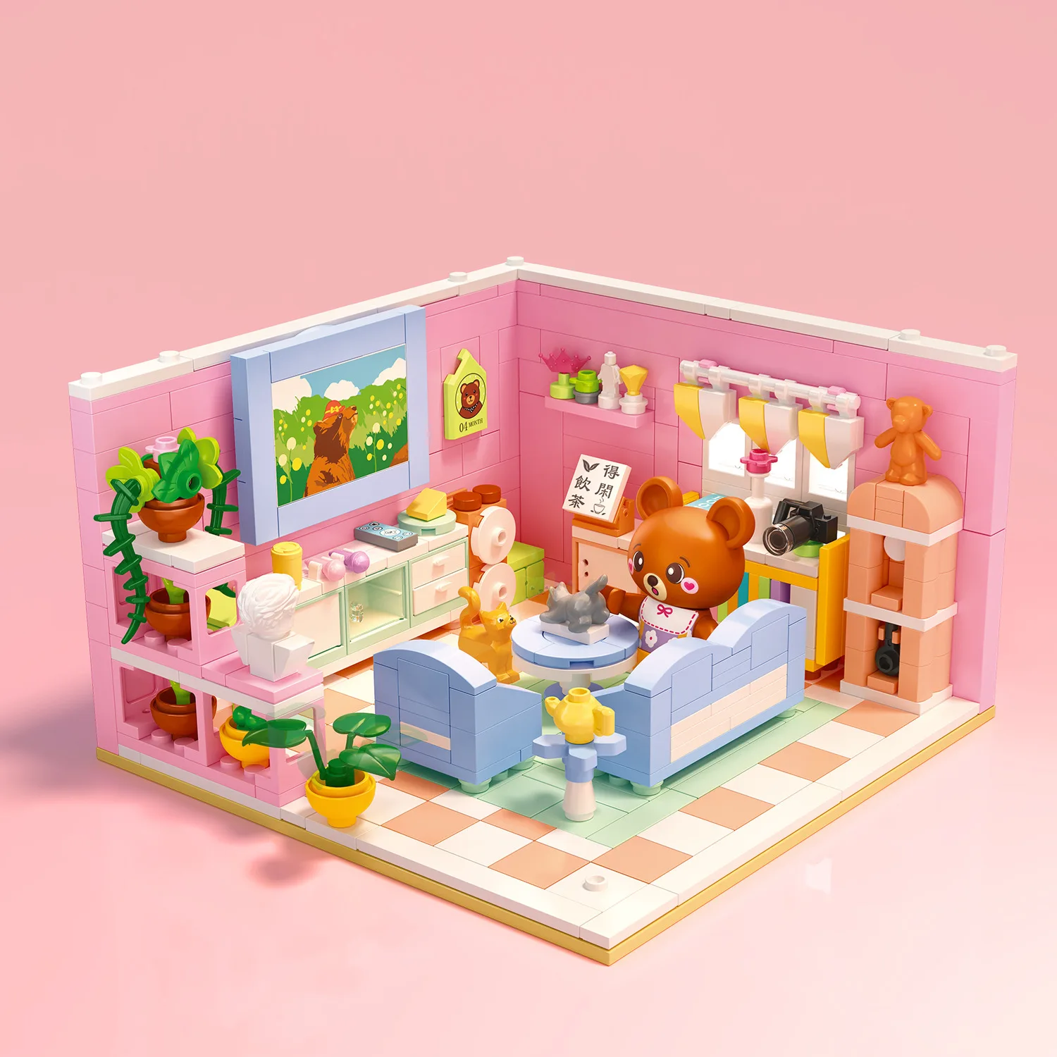 2050 шт. Детский конструктор мини-бунгало