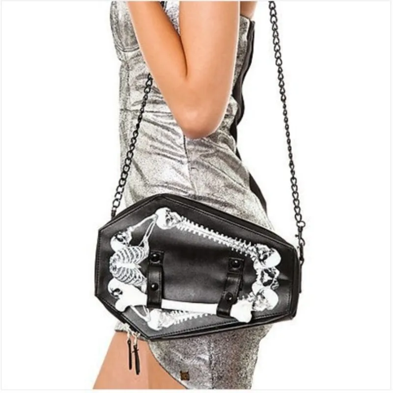 

Hot Selling Punk Style Skeleton Skull Bat Hand Shoulder Bag Fashion Trend Women's Bag Dark Trend