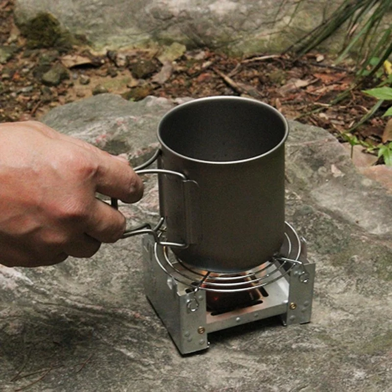 

Camping Stove Stainless Steel Folding Alcohol Stove Alcohol Burner Pocket Stove