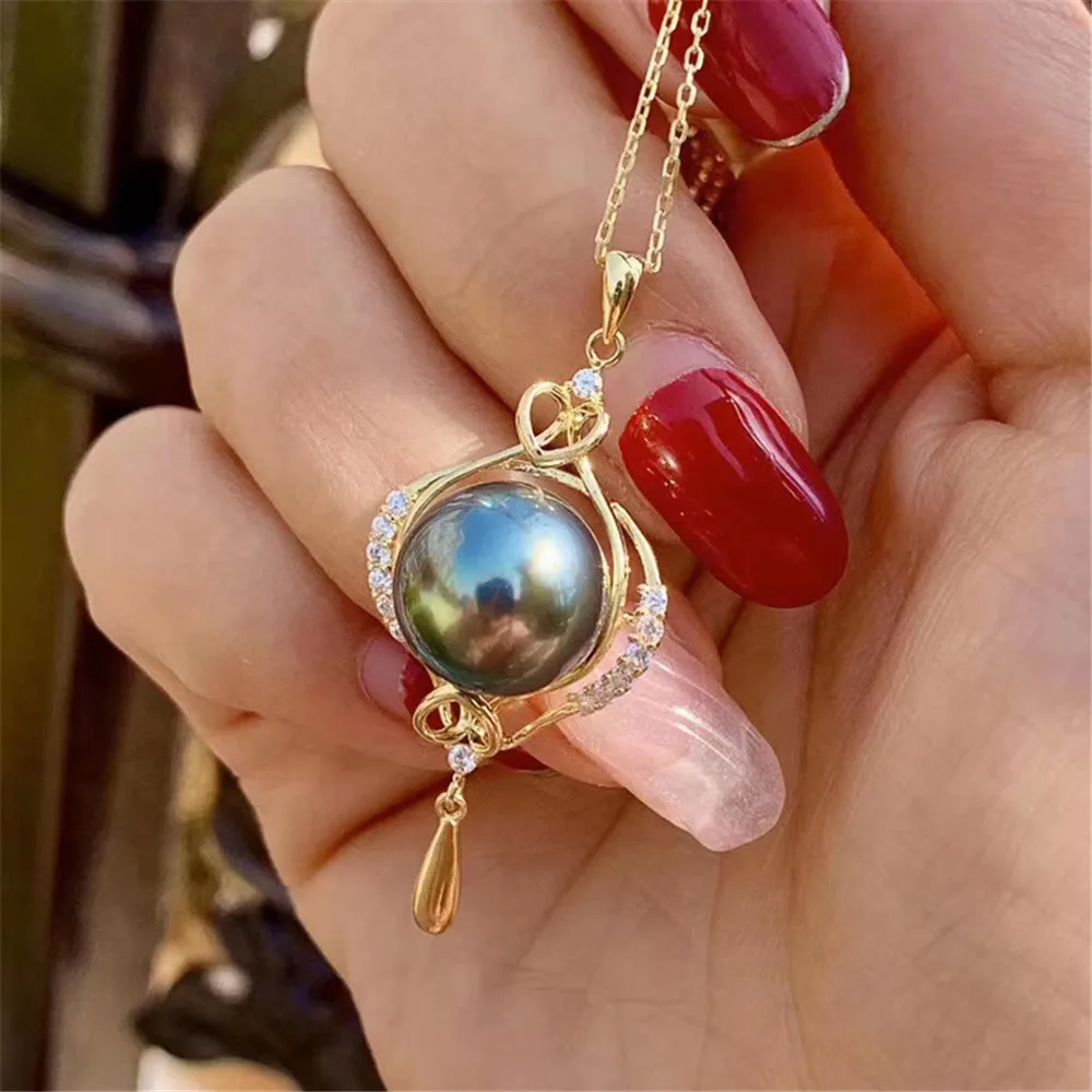 S925 Sterling Silver Pearl Pendant Settings Blank/Base For DIY Pendant Jewelry Making Accessories Suitable for 10-12mm Bead