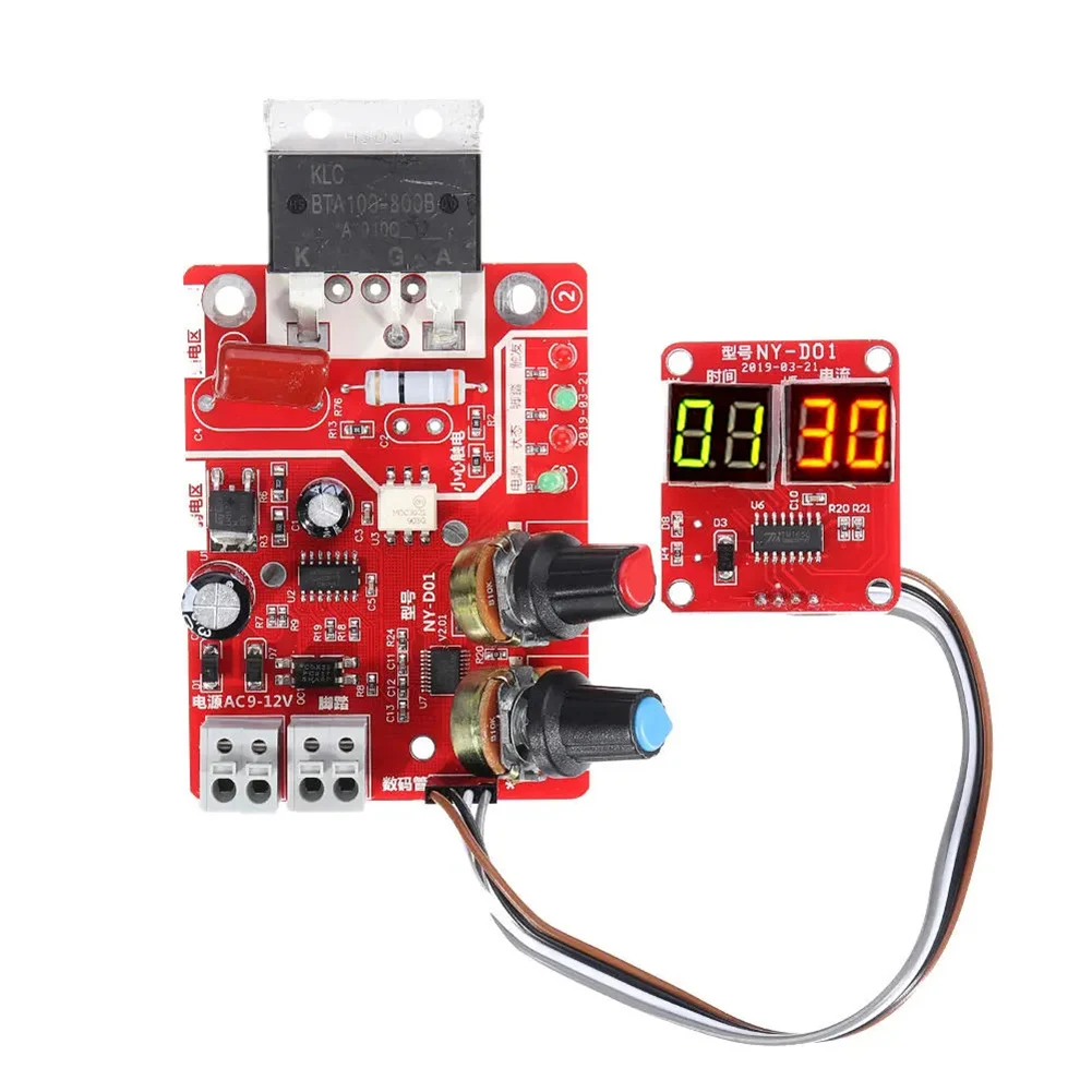 

40A 100A Spot Welding Machine Control Board Adjustable Time Current Spot Welder Controller Digital Display Battery Accessories