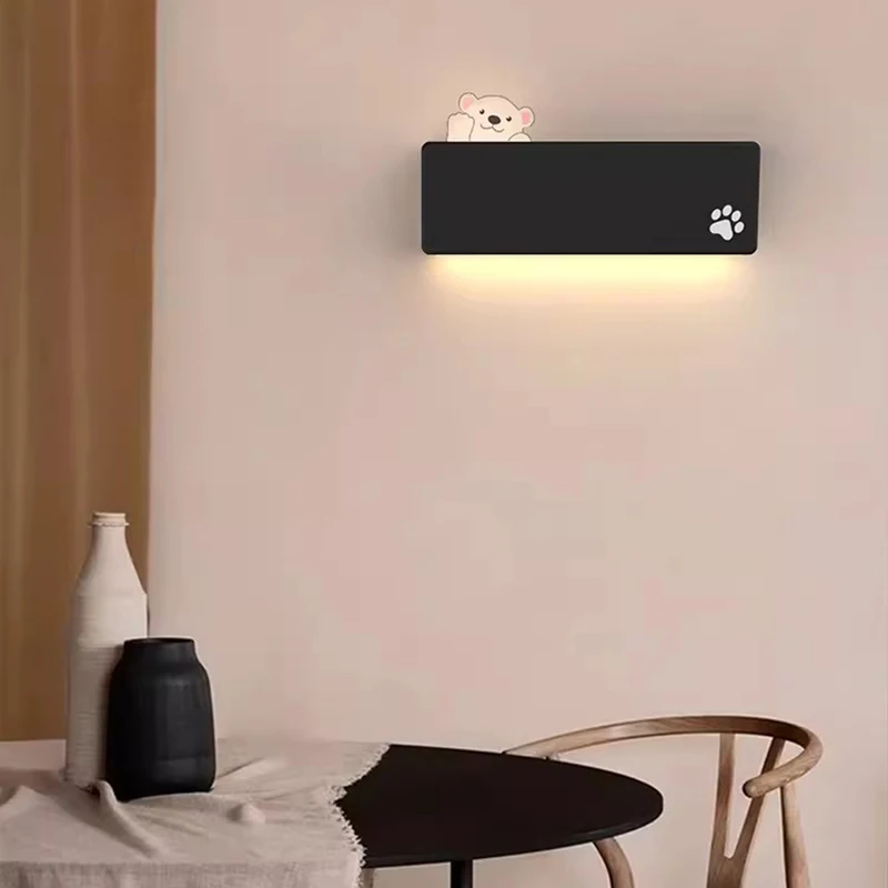 

Современный минималистичный прикроватный светильник с регулируемой яркостью, милый мультяшный настенный светильник для детской комнаты, декор для гостиной, дивана, настенный светильник