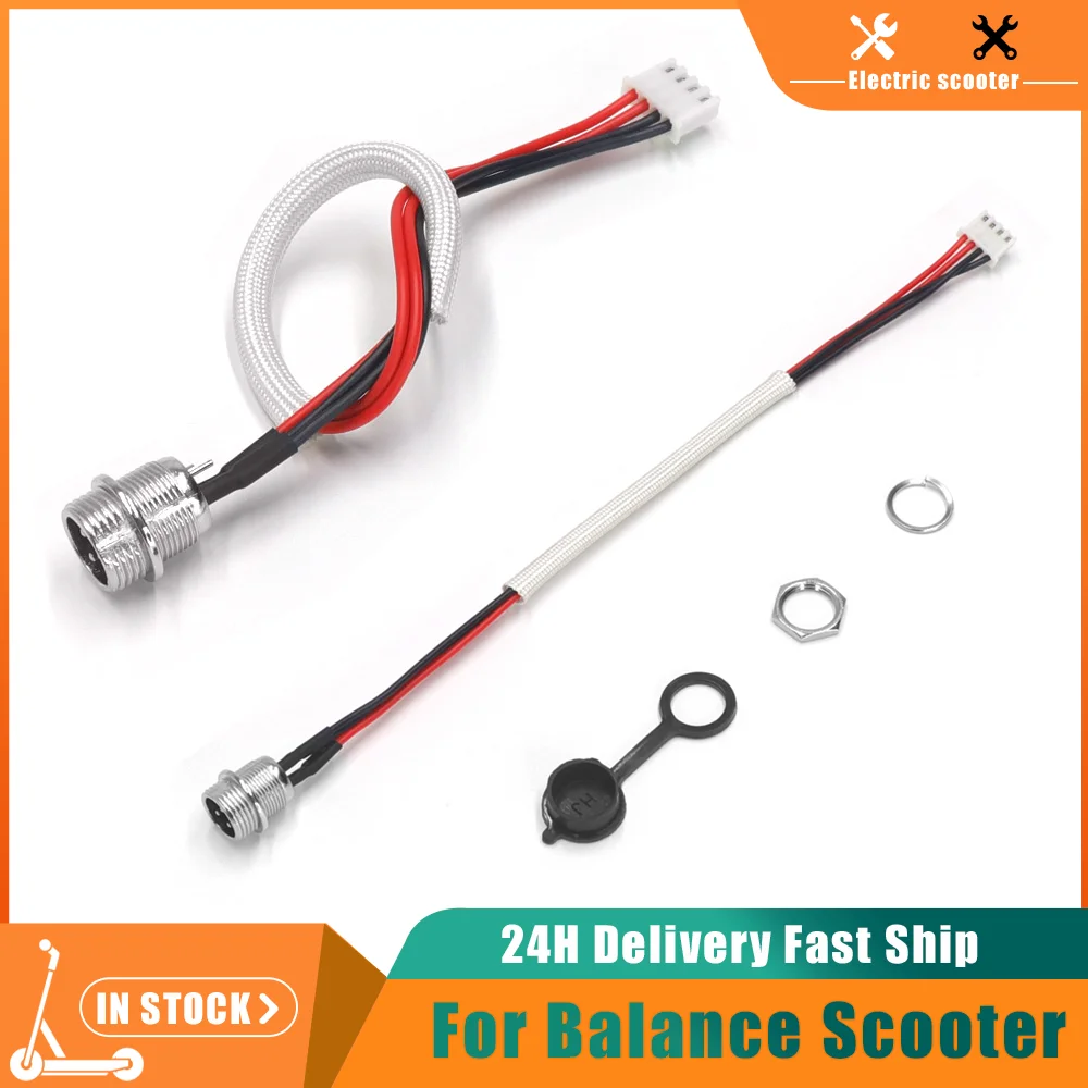 For Electric Smart Self Balancing Scooter Battery Chargering Port Practical 3 Pin/prong 4 Wire Power Cable Kit Switch