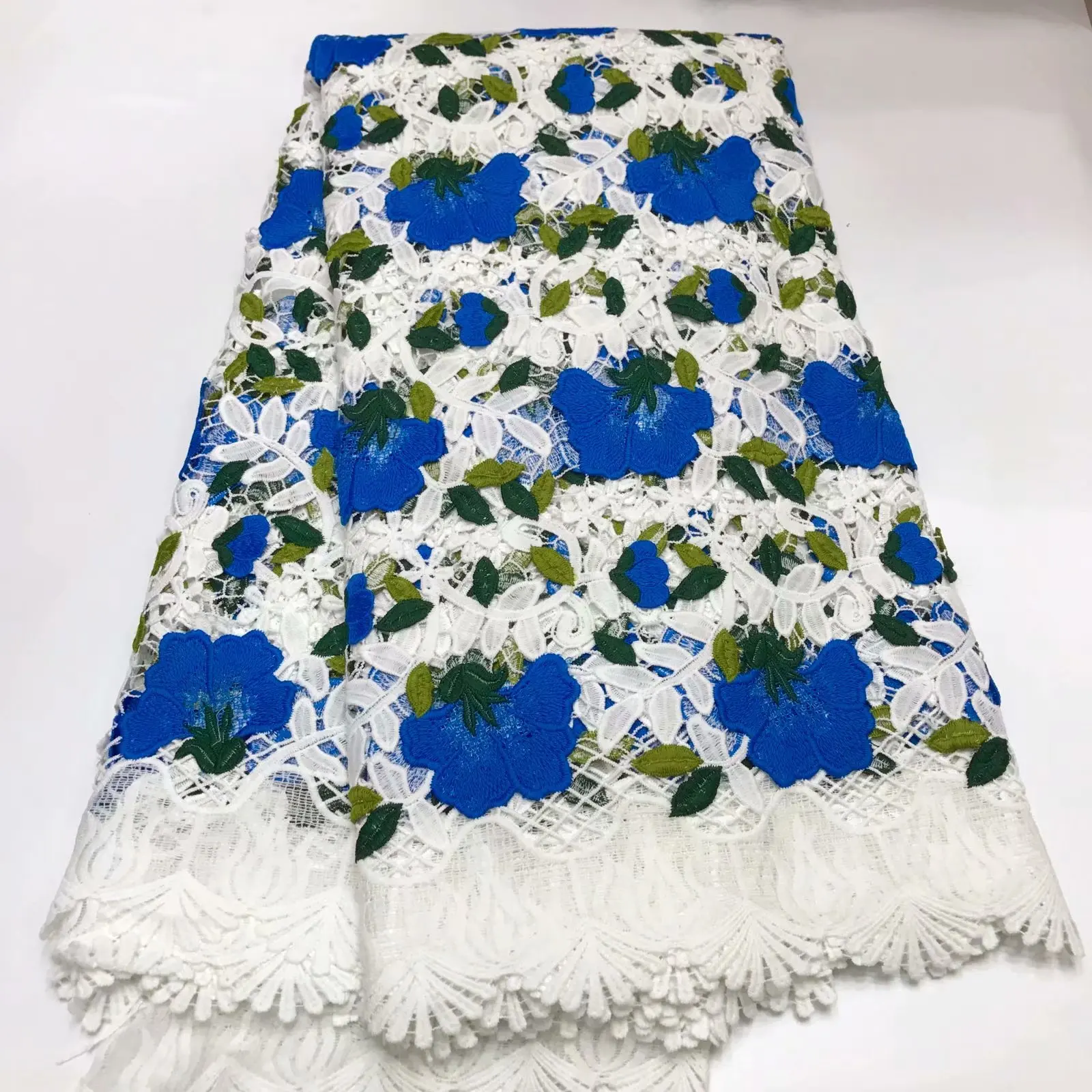

Royal Blue 2021 Latest Nigerian Laces Fabrics High Quality Cotton African Laces Fabric French Lace Wedding dress