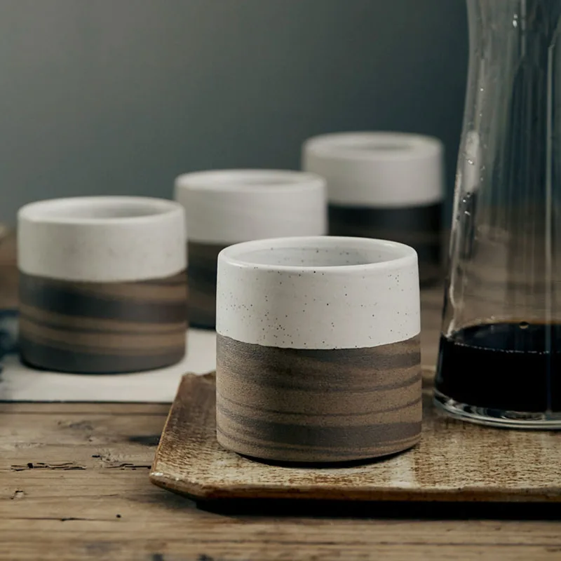 190ml Japanese Frosted Latte Cup American Concentrated Retro Ceramic Coffee Simple Nordic Home Office Afternoon Tea Set | Дом и сад