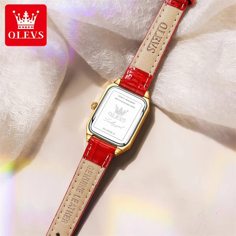 OLEVS 2023 New Fashion Women Bracelet Necklace Set Quartz Watches Top Brand Luxury Leather Elegant Ladies Watch Relogio Feminino