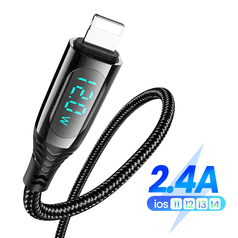 

USB-кабель со светодиодным дисплеем для iPhone 14 13 12 11 Pro Xs Max 8 7 6s