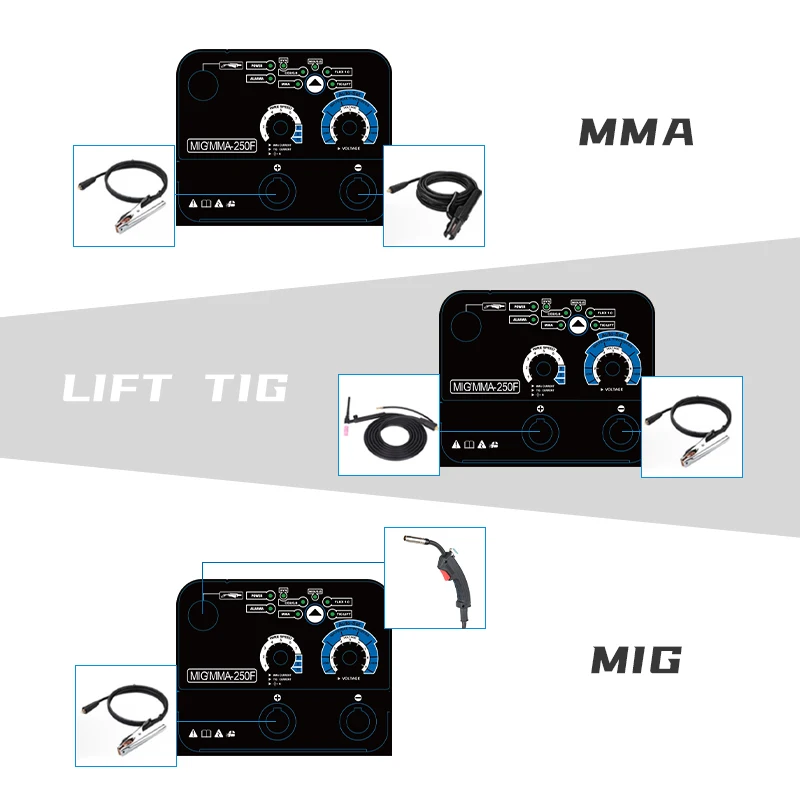 Полуавтоматический сварочный аппарат AZZUNO без газа 3 в 1 MIG MMA LIFT TIG для домашней