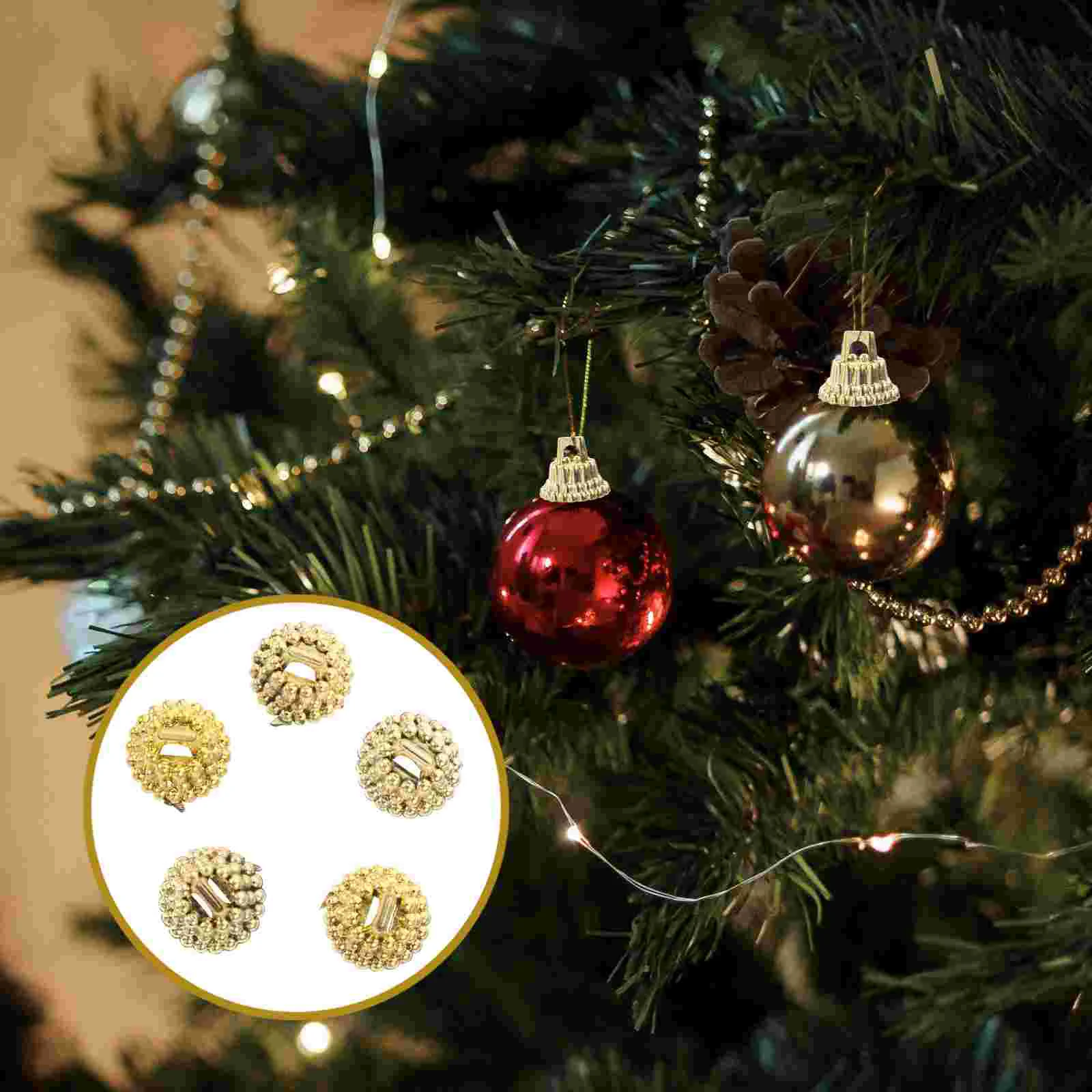 

Plastic Ball Pendant Caps Exquisite Ornaments Holder Sphere Fine Christmas Xmas Decorations DIY Props Stand