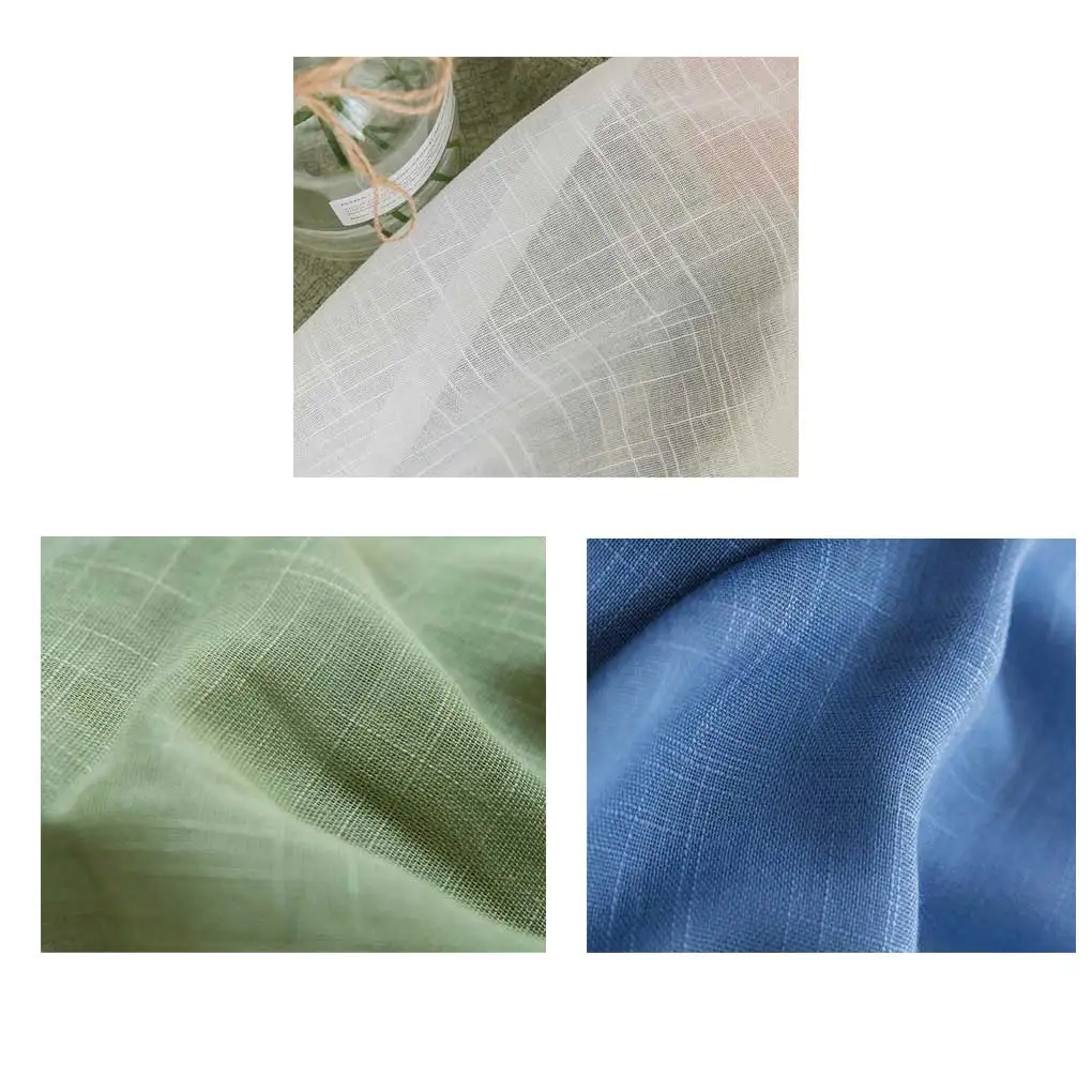 

2m Curtains Minimalist Style Solid Color Window Treatment Gauze Fabric Drape